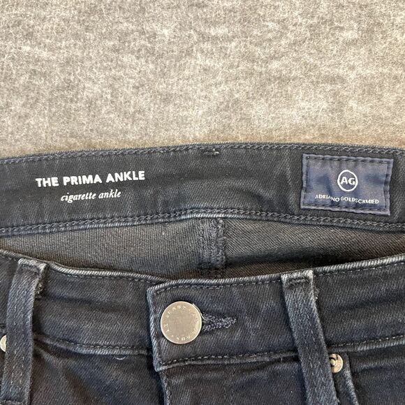 AG Adriano Goldschmied Prima Mid Rise Ankle Cigarette Leg Jeans Super Black 26R - Picture 5 of 16